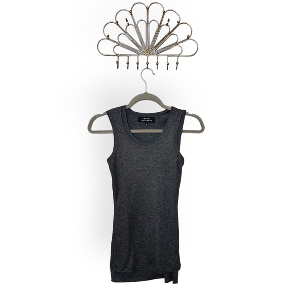 Robert Rodriguez Gray Ribbed Knit Double Layered Tank Top - Picture 1 of 4